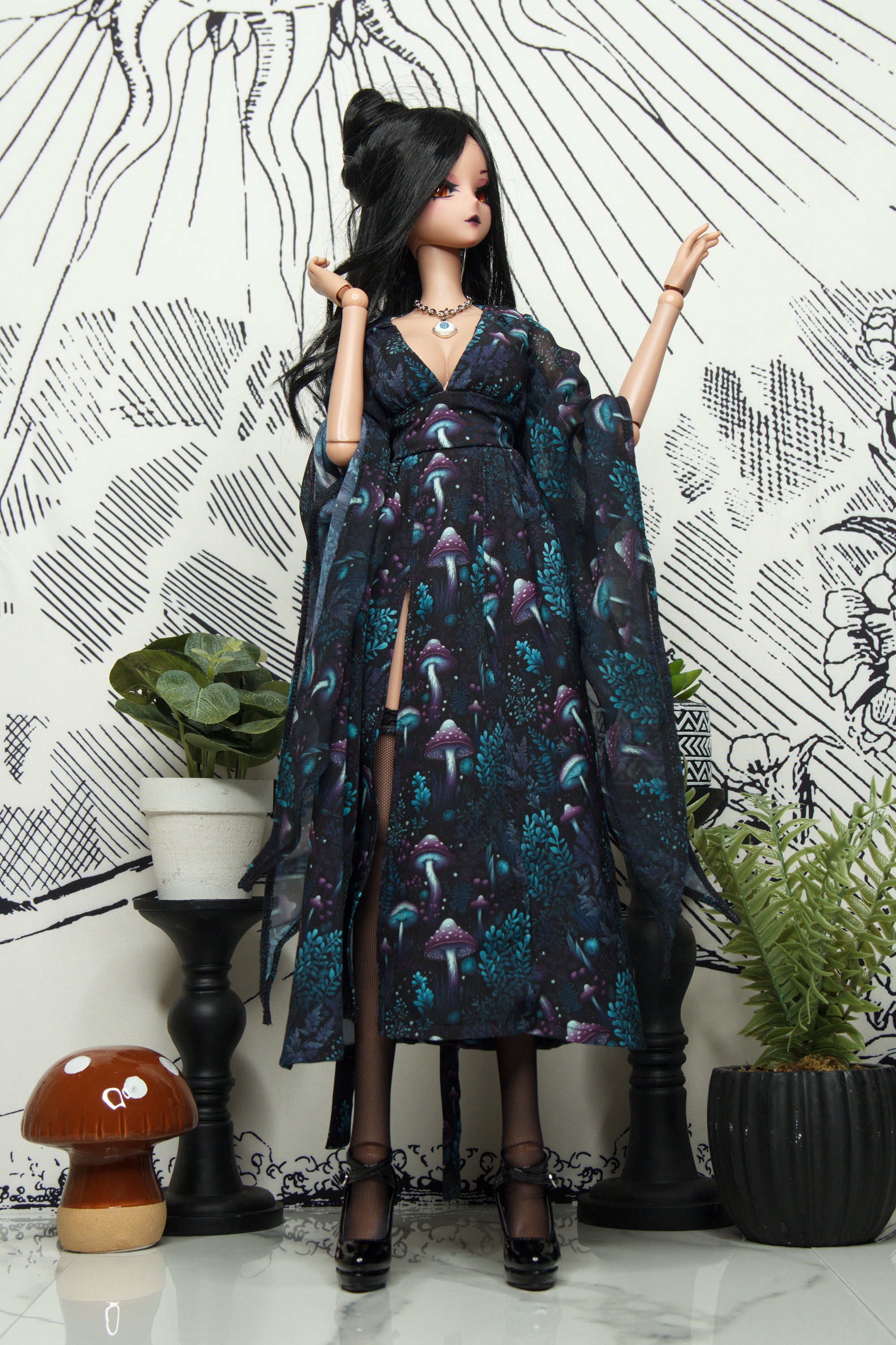 Cute Maxi Dress - casual kawaii Smart Doll, SD13, and SD16 clothes Moth Dress Cute Maxi Dress - casual kawaii Smart Doll, SD13, and SD16 clothes Moth Dress