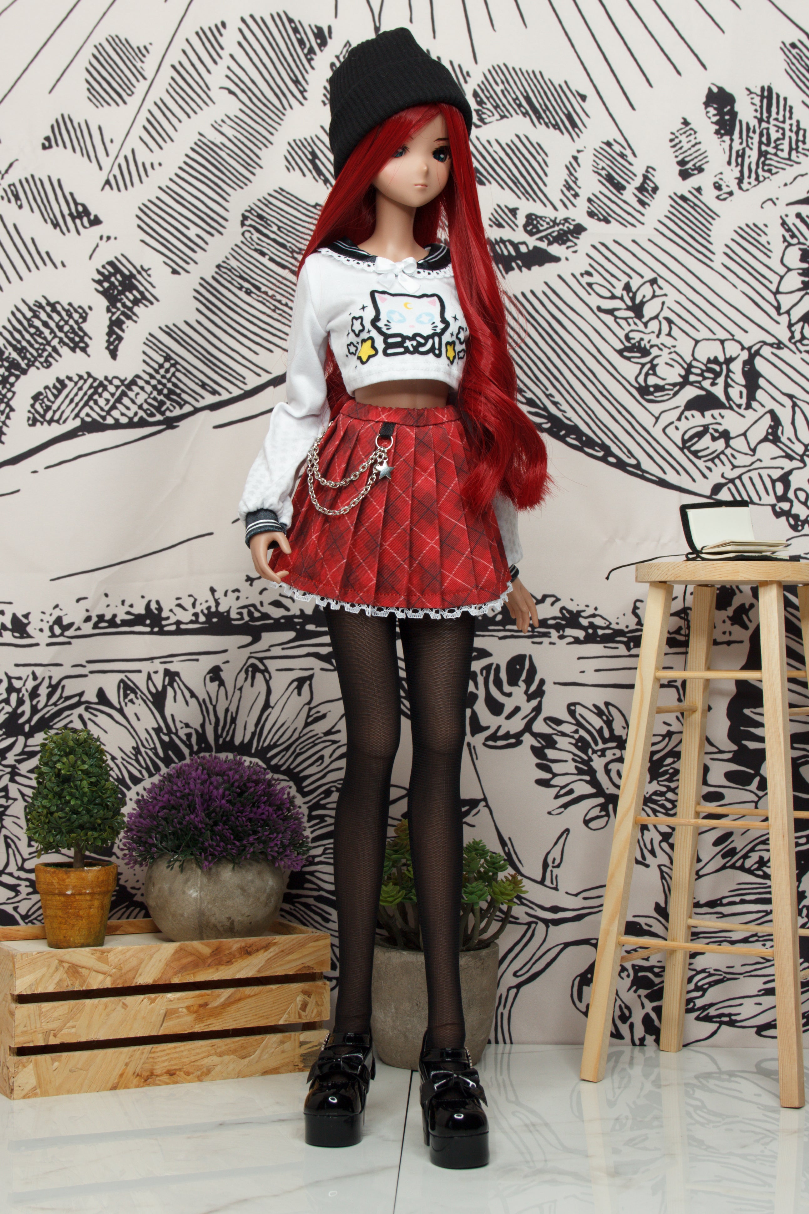 Cute School Uniform Shirt and Skirt - kawaii Smart Doll and DD clothes