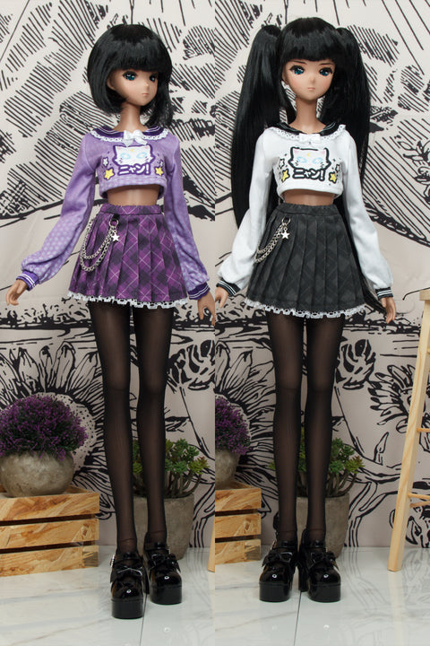 Cute School Uniform Shirt and Skirt - kawaii Smart Doll and DD